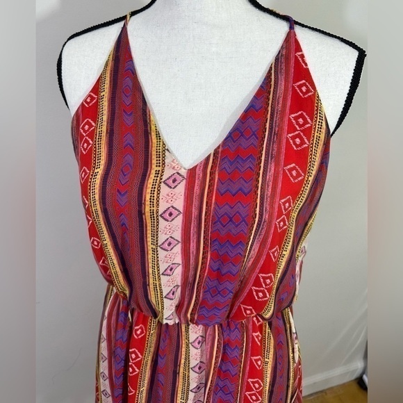 Lush sz lg  sundress in a junior sz  multi colors  spaghetti straps Lined - Picture 2 of 11